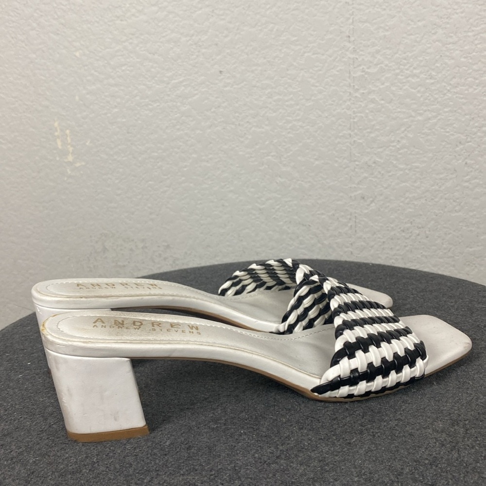 Andrew Stevens black and white heeled sandals - Picture 5 of 7
